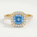VIOLETTE - Cushion Blue Lab Diamond 18k Yellow Gold Halo Ring