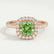VIOLETTE - Cushion Green Lab Diamond 18k Rose Gold Halo Ring