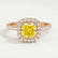 VIOLETTE - Cushion Yellow Lab Diamond 18k Rose Gold Halo Ring