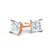 VALENTIA - Princess Lab Diamond 18k Rose Gold Stud Earrings Earrings Lily Arkwright