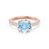 VIOLA - Round Aqua Spinel Solitaire Engagement Ring 18k Rose Gold