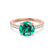 VIOLA - Round Emerald Solitaire Engagement Ring 18k Rose Gold