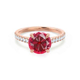 VIOLA - Chatham® Round Ruby Solitaire Engagement Ring 18k Rose Gold