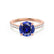 VIOLA - Round Blue Sapphire Solitaire Engagement Ring 18k Rose Gold