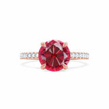 VIOLA - Chatham® Round Ruby Solitaire Engagement Ring 18k Rose Gold