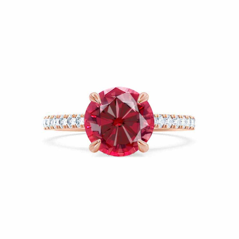 VIOLA - Chatham® Round Ruby Solitaire Engagement Ring 18k Rose Gold