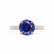 VIOLA - Round Blue Sapphire Solitaire Engagement Ring 18k Rose Gold