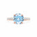 VIOLA - Round Aqua Spinel Solitaire Engagement Ring 18k Rose Gold