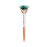 VIOLA - Chatham® Round Emerald Solitaire Engagement Ring 18k Rose Gold