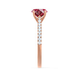 VIOLA - Chatham® Round Ruby Solitaire Engagement Ring 18k Rose Gold