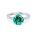 VIOLA - Round Emerald Solitaire Engagement Ring 18k White Gold