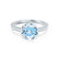 VIOLA - Round Aqua Spinel Solitaire Engagement Ring 18k White Gold
