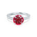 VIOLA - Round Ruby Solitaire Engagement Ring 18k White Gold