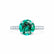 VIOLA - Round Emerald Solitaire Engagement Ring 18k White Gold