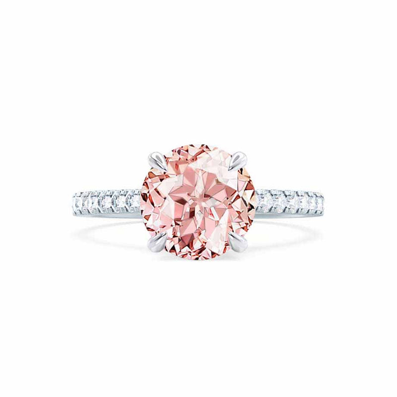VIOLA - Chatham® Round Champagne True Sapphire Solitaire Engagement Ring 950 Platinum