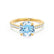 VIOLA - Round Aqua Spinel Solitaire Engagement Ring 18k Yellow Gold