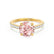 VIOLA - Round Champagne True Sapphire Solitaire Engagement Ring 18k Yellow Gold