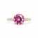 VIOLA - Round Pink Sapphire Solitaire Engagement Ring 18k Yellow Gold
