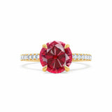 VIOLA - Chatham® Round Ruby Solitaire Engagement Ring 18k Yellow Gold