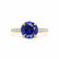 VIOLA - Round Blue Sapphire Solitaire Engagement Ring 18k Yellow Gold