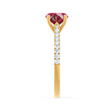 VIOLA - Chatham® Round Ruby Solitaire Engagement Ring 18k Yellow Gold