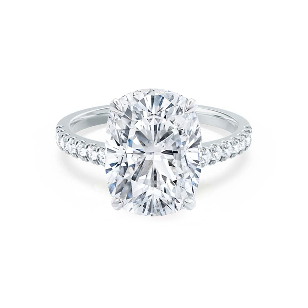 VIOLA - Elongated Cushion Lab Diamond 18k White Gold Shoulder Set
