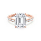 VIOLA - Emerald Lab Diamond 18k Rose Gold Shoulder Set