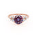 ALYA - Round Alexandrite Starburst Cluster Shoulder Set Engagement Ring 18k Rose Gold