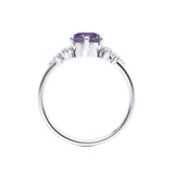 ALYA - Chatham® Round Alexandrite Starburst Cluster Shoulder Set Engagement Ring 950 Platinum