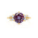 ALYA - Round Alexandrite Starburst Cluster Shoulder Set Engagement Ring 18k Yellow Gold