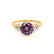ALYA - Round Alexandrite Starburst Cluster Shoulder Set Engagement Ring 18k Yellow Gold