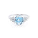 ALYA - Round Aqua Spinel Starburst Cluster Shoulder Set Engagement Ring 18k White Gold