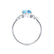 ALYA - Round Aqua Spinel Starburst Cluster Shoulder Set Engagement Ring 18k White Gold