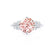 ALYA - Round Champagne True Sapphire Starburst Cluster Shoulder Set Engagement Ring 18k White Gold