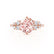 ALYA - Round Champagne True Sapphire Starburst Cluster Shoulder Set Engagement Ring 18k Rose Gold