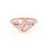 ALYA - Round Champagne True Sapphire Starburst Cluster Shoulder Set Engagement Ring 18k Rose Gold