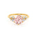 ALYA - Round Champagne True Sapphire Starburst Cluster Shoulder Set Engagement Ring 18k Yellow Gold