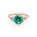 ALYA - Round Emerald Starburst Cluster Shoulder Set Engagement Ring 18k Rose Gold