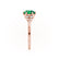 ALYA - Round Emerald Starburst Cluster Shoulder Set Engagement Ring 18k Rose Gold