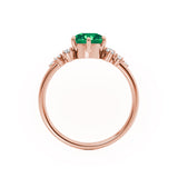 ALYA - Chatham® Round Emerald Starburst Cluster Shoulder Set Engagement Ring 18k Rose Gold