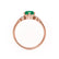 ALYA - Round Emerald Starburst Cluster Shoulder Set Engagement Ring 18k Rose Gold