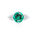 ALYA - Round Emerald Starburst Cluster Shoulder Set Engagement Ring 950 Platinum
