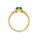 ALYA - Round Emerald Starburst Cluster Shoulder Set Engagement Ring 18k Yellow Gold
