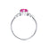 ALYA - Round Pink Sapphire Starburst Cluster Shoulder Set Engagement Ring 18k White Gold