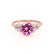 ALYA - Round Pink Sapphire Starburst Cluster Shoulder Set Engagement Ring 18k Rose Gold