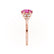 ALYA - Round Pink Sapphire Starburst Cluster Shoulder Set Engagement Ring 18k Rose Gold