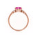 ALYA - Round Pink Sapphire Starburst Cluster Shoulder Set Engagement Ring 18k Rose Gold