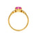 ALYA - Round Pink Sapphire Starburst Cluster Shoulder Set Engagement Ring 18k Yellow Gold