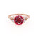 ALYA - Round Ruby Starburst Cluster Shoulder Set Engagement Ring 18k Rose Gold