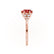 ALYA - Round Ruby Starburst Cluster Shoulder Set Engagement Ring 18k Rose Gold